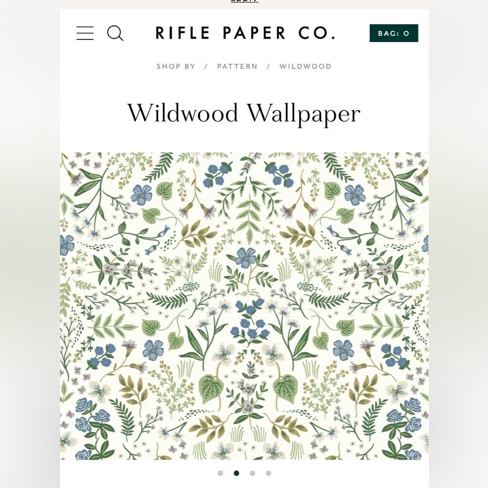 Rifle Paper Co Wallpaper - Wildwood (Blue/Green)